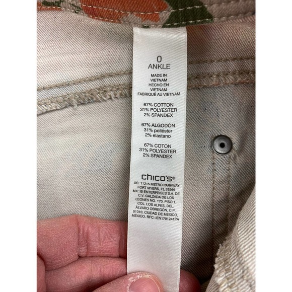 Chico's Women's 0 Tan Perfect Stretch Girlfriend Slim Ankle Jeans - Picture 6 of 7